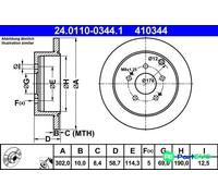ATE 24.0110-0344.1 Brake disc