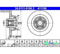 Rear Brake Disc for Renault:MEGANE III 3 432020021R