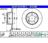 ATE 2 X BRAKE DISC 24011201901