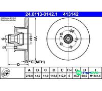 ATE 2 X BRAKE DISC 24011301421