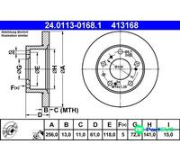 ATE 24.0113-0168.1 Brake disc