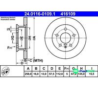 ATE 24.0116-0109.1 Brake disc
