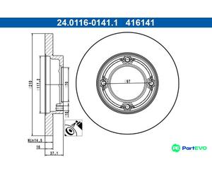 ATE 2 X BRAKE DISC 24011601411
