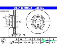 ATE 24.0118-0105.1 Brake disc