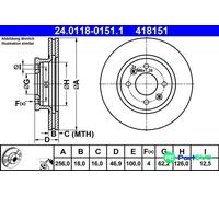 ATE 24.0118-0151.1 Brake disc