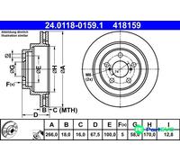 ATE Brake Disc 24.0118-0159.1 (26310AA111) - Vented - For Subaru Legacy Estate - 2 pcs