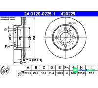 ATE 2 X BRAKE DISC 24012002251