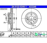 ATE Brake Disc 24.0122-0249.1