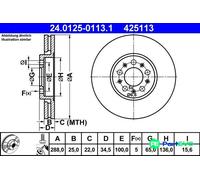 ATE 24.0125-0113.1 Brake disc