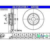 ATE 24.0125-0168.1 Brake disc