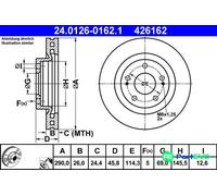 ATE 24.0126-0162.1 Brake disc