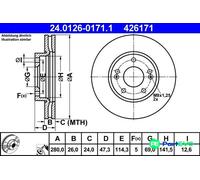 ATE 24.0126-0171.1 Brake disc