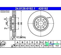 ATE 2 X BRAKE DISC 24012601921 FOR FIAT