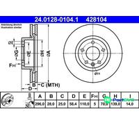 ATE Brake disc 24.0128-0104.1 296,0 28,0 5 110,0 Vented Coated Alloyed/High-carbon VAUXHALL: Senator Mk2, Omega Saloon, Carlton Mk3 Limousine