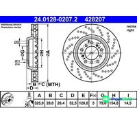 ATE 2 X BRAKE DISC 24012802072 FOR BMW