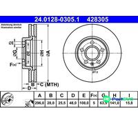 ATE 2 X BRAKE DISC 24012803051 FOR VOLVO