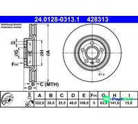 ATE 2 X BRAKE DISC 24012803131 FOR VOLVO