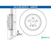 ATE 2 X BRAKE DISC 24013002702 FOR BMW