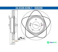 ATE 24.0328-0256.1 Brake disc