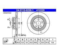 ATE 24.0112-0220.1 Brake Disc