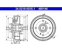 ATE 24.0218-0035.1 Brake drum