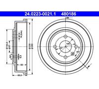 ATE 24.0223-0021.1 Brake drum