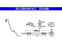 Brake Hose for AUDI SEAT VW ATE 24.1294-0014.3