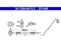 ATE 24.1294-0015.3 Brake Hose for AUDI,SEAT,VW