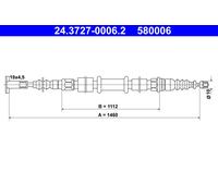 ATE 24.3727-0006.2 Cable, parking brake for ALFA ROMEO,FIAT,LANCIA