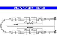 ATE 24.3727-0108.2 Cable, parking brake for VW