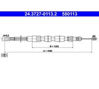 ATE 24.3727-0113.2 Cable, parking brake for VW