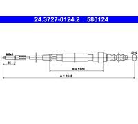 ATE 24.3727-0124.2 Handbrake cable