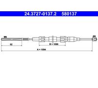 ATE 24.3727-0137.2 Handbrake cable