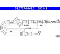 ATE 24.3727-0142.2 Handbrake cable
