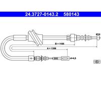 ATE 24.3727-0143.2 Cable, parking brake for AUDI