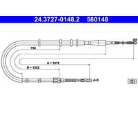 ATE 24.3727-0148.2 Handbrake cable