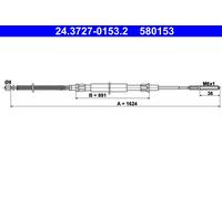 ATE 24.3727-0153.2 Cable, parking brake for VW