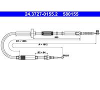 Cable Pull, parking brake ATE 24.3727-0155.2 for AUDI A4 B5 (8D2) 1.9 1995-2000