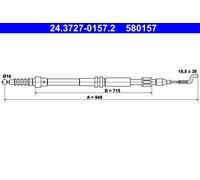 ATE 24.3727-0157.2 Handbrake cable