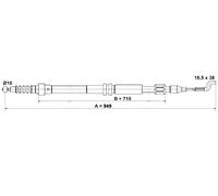 Handbrake cable 24.3727-0157.2 ATE for VW TRANSPORTER / CARAVELLE Mk IV Bus