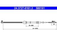 ATE 24.3727-0161.2 Handbrake cable