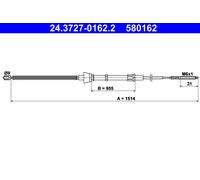 ATE 24.3727-0162.2 Handbrake cable
