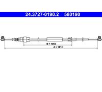 ATE 24.3727-0190.2 Cable, parking brake for AUDI