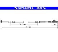 ATE 24.3727-0224.2 Handbrake cable