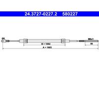 CABLE PULL PARKING BRAKE 24.3727-0227.2 FOR BMW M41D17 1.7L M42B18 1.8L M43B19