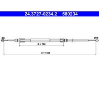 ATE 24.3727-0234.2 Handbrake cable