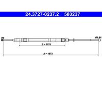 ATE 24.3727-0237.2 Handbrake cable