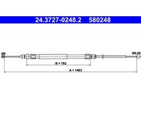 ATE 24.3727-0248.2 Cable, parking brake for BMW