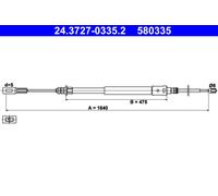ATE 24.3727-0335.2 Hand brake cable