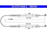 ATE 24.3727-0345.2 Cable, parking brake for CITRO?N,FIAT,PEUGEOT